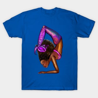 Mermaid handstand Coco the Magical rainbow mermaid doing an underwater handstand. Afro hair and caramel brown skin T-Shirt